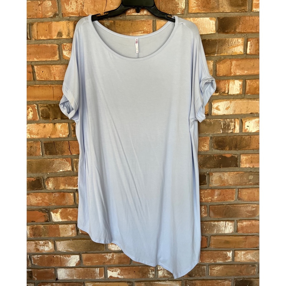JW Style Women’s Light Blue Asymmetrical Bottom Nightgown Size XL
